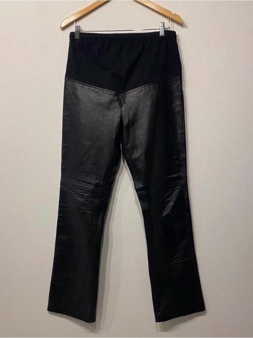 Black Leather Maternity Pants